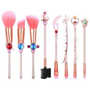 Anime Moon Makeup Brushes Pink Magic Wand Metal Handle Professional Eye/Face/...
